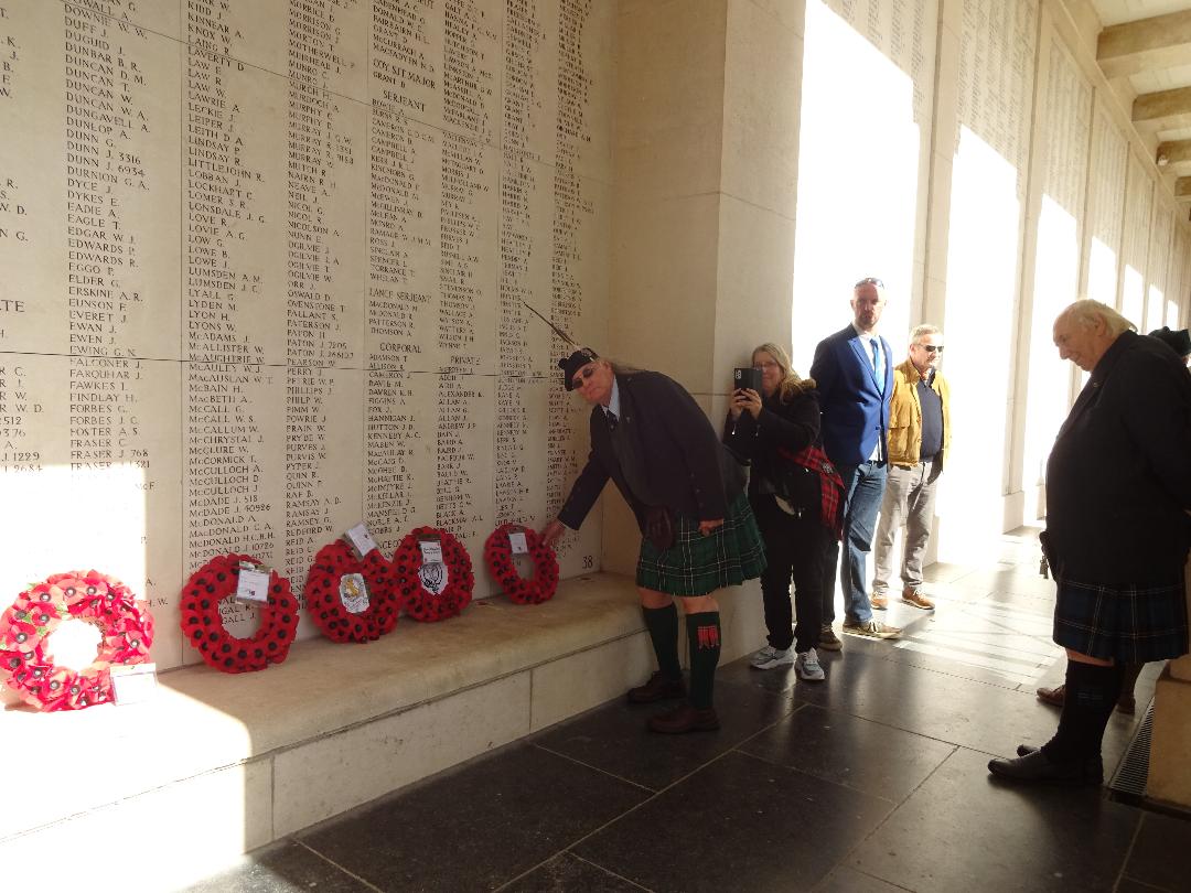 Baron of denboig laying wreath at Ypres Belgium